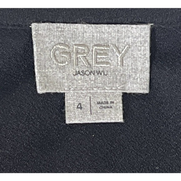 Grey Jason Wu Woman's Sz 4 Sleeveless Layered Floral Lace Top Black & Blue - Picture 5 of 7